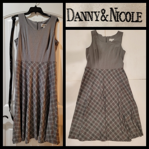 Danny & Nicole Dresses & Skirts - Danny & Nicole gray tartan plaid maxi dress 14